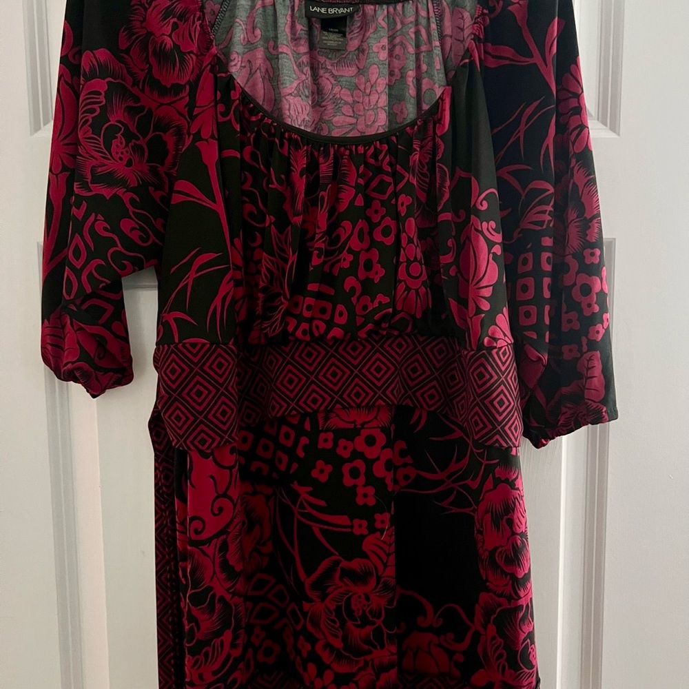 Lane Bryant Floral Wrap Waist Tunic -